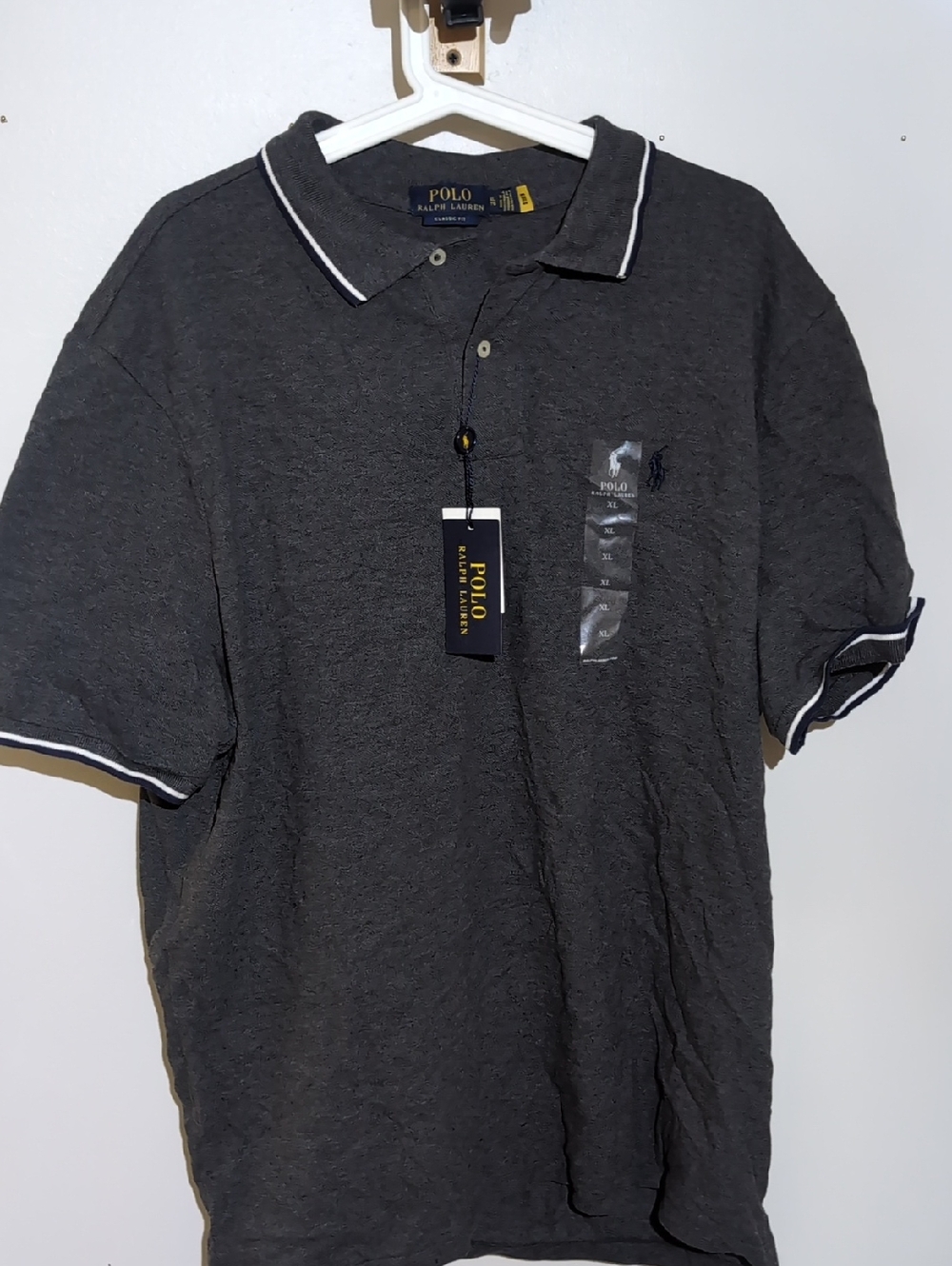 Polo by Ralph Lauren Charcoal Polo with White Trim